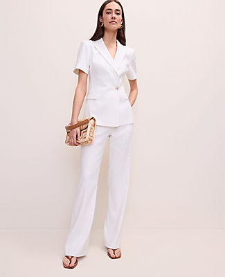 Ann Taylor The Petite High Rise Trouser in Linen Blend
