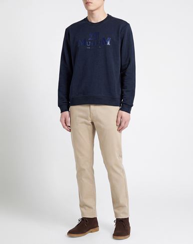 Man Sweatshirt Navy Size S Cotton, Polyester