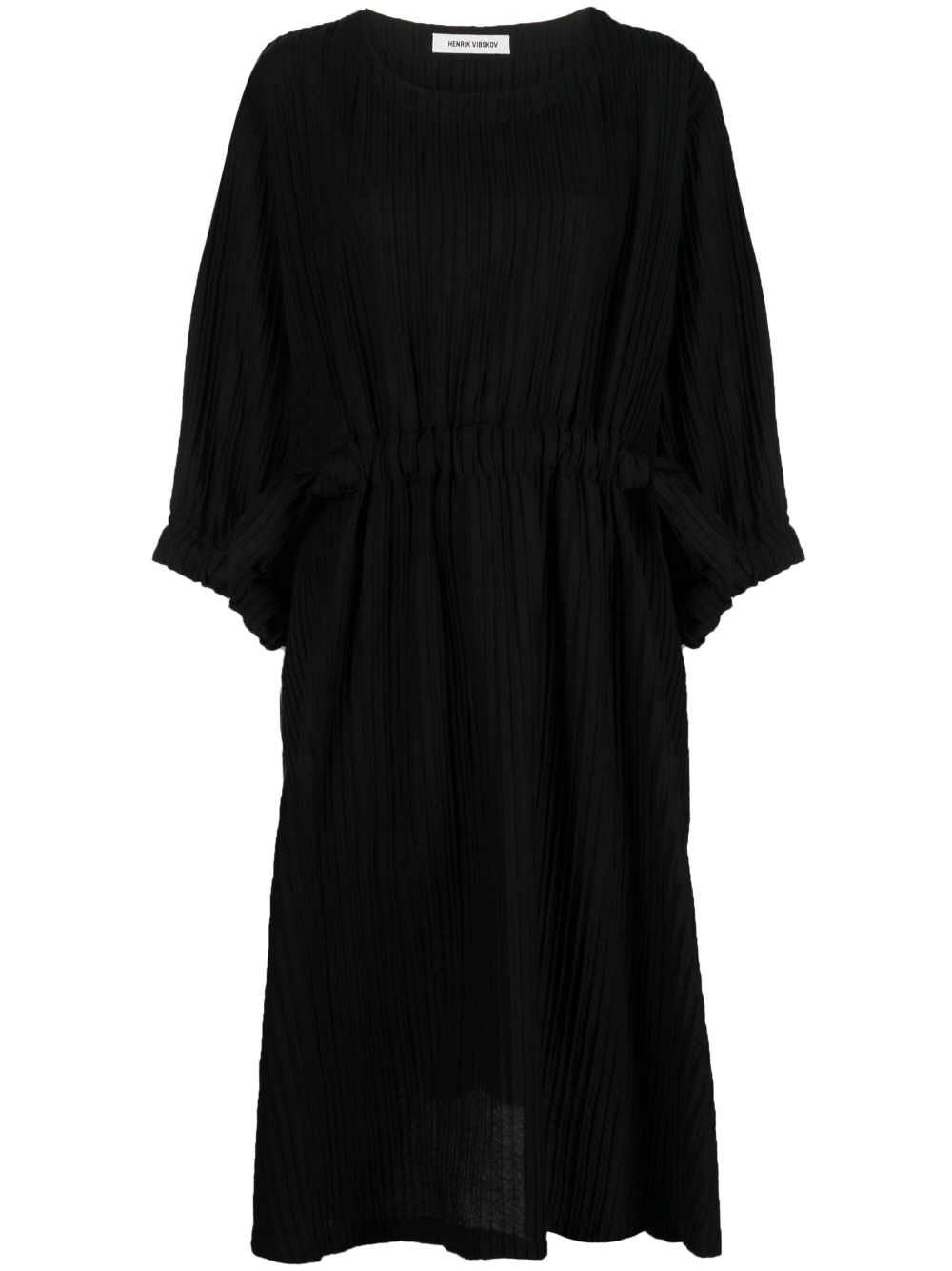 Full Fest pleated midi dress - Black