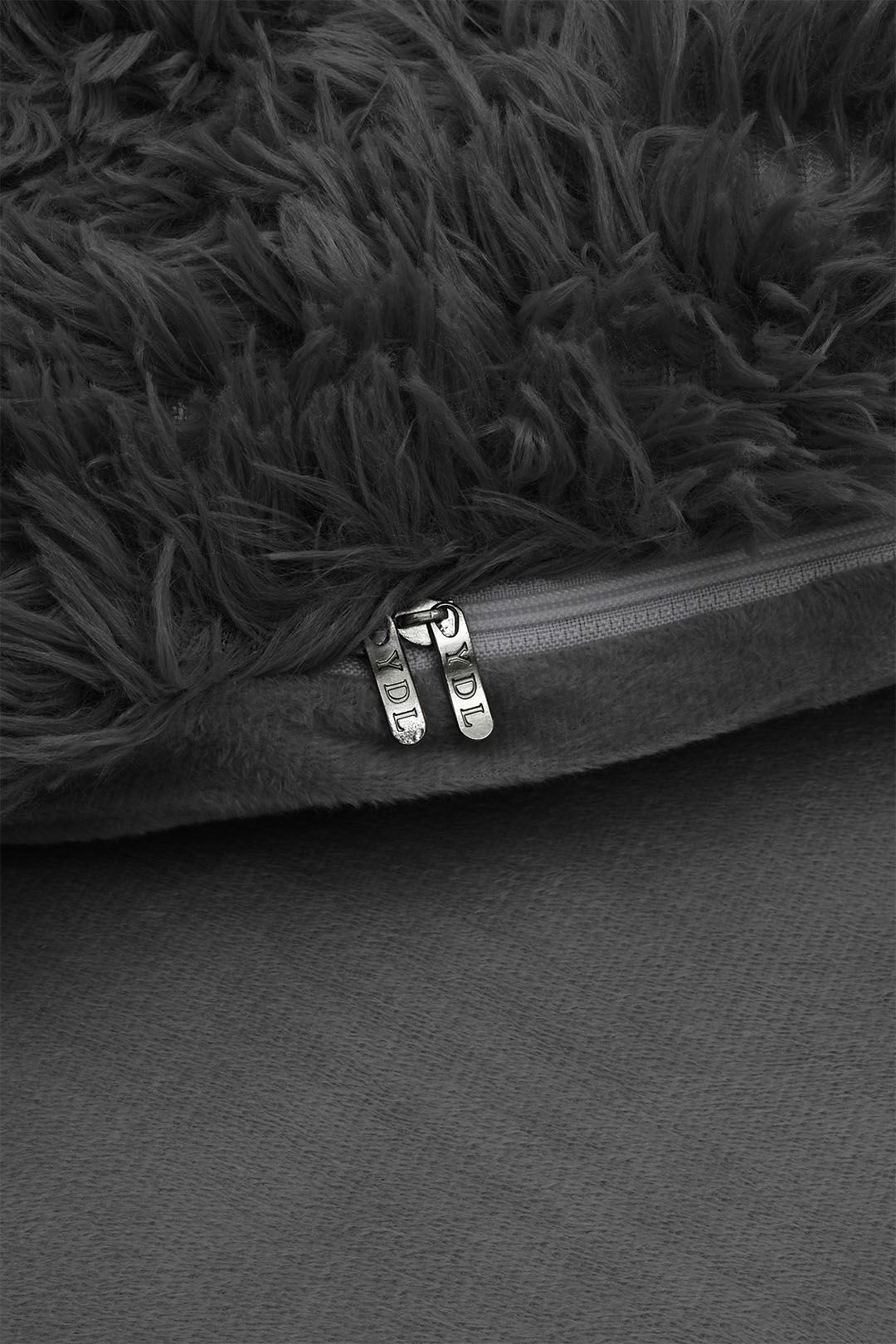 Living and Home Unisex 3Pcs Soft Skin-friendly Faux Mink Fleece Duvet Set in Dark Grey | : Single