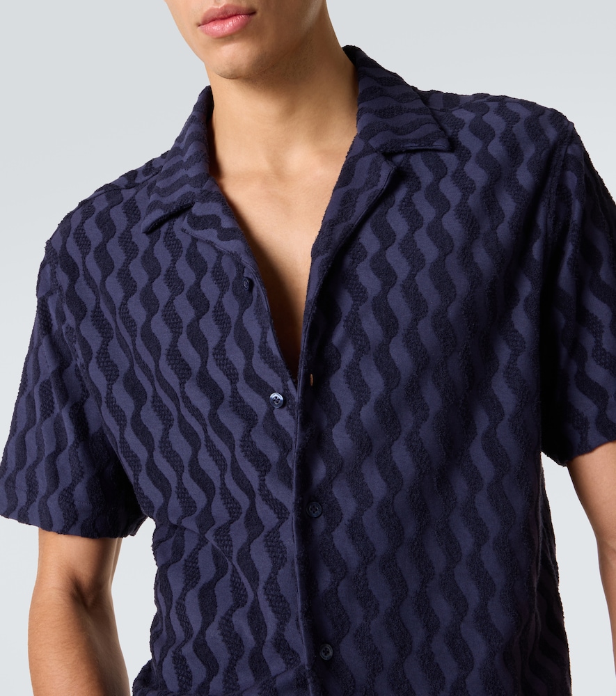 Roberto cotton-blend terry cuban shirt