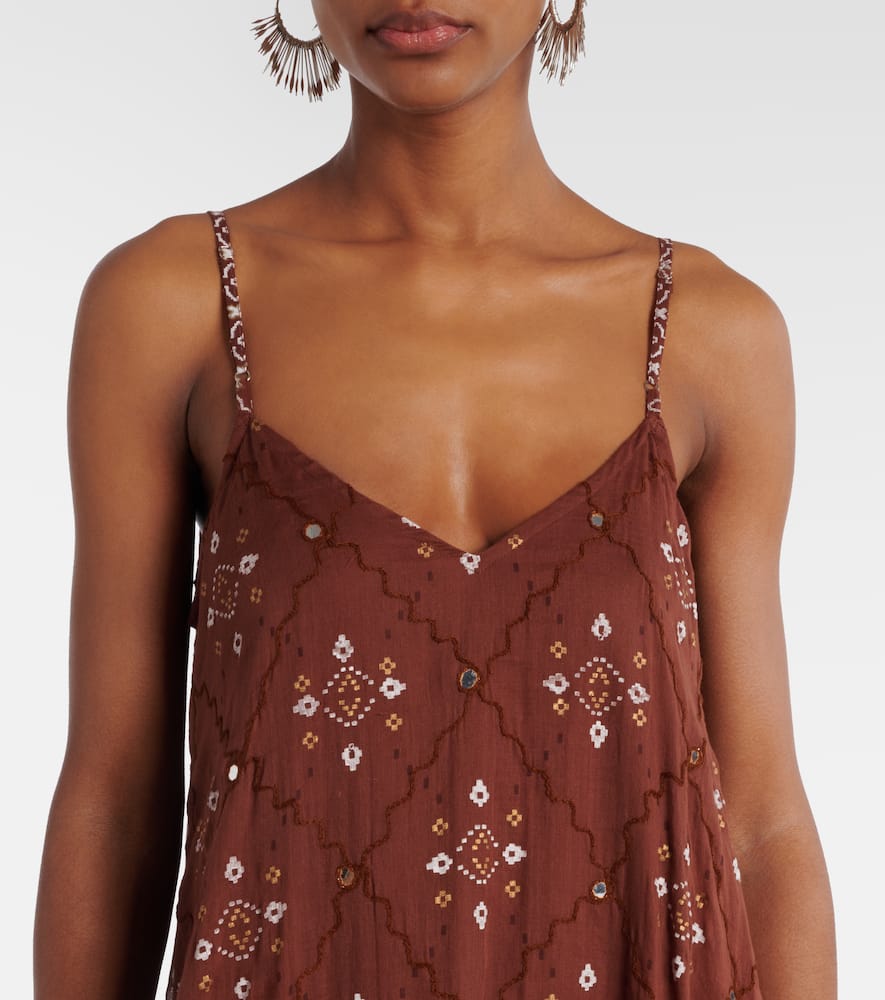 Printed cotton slip dress