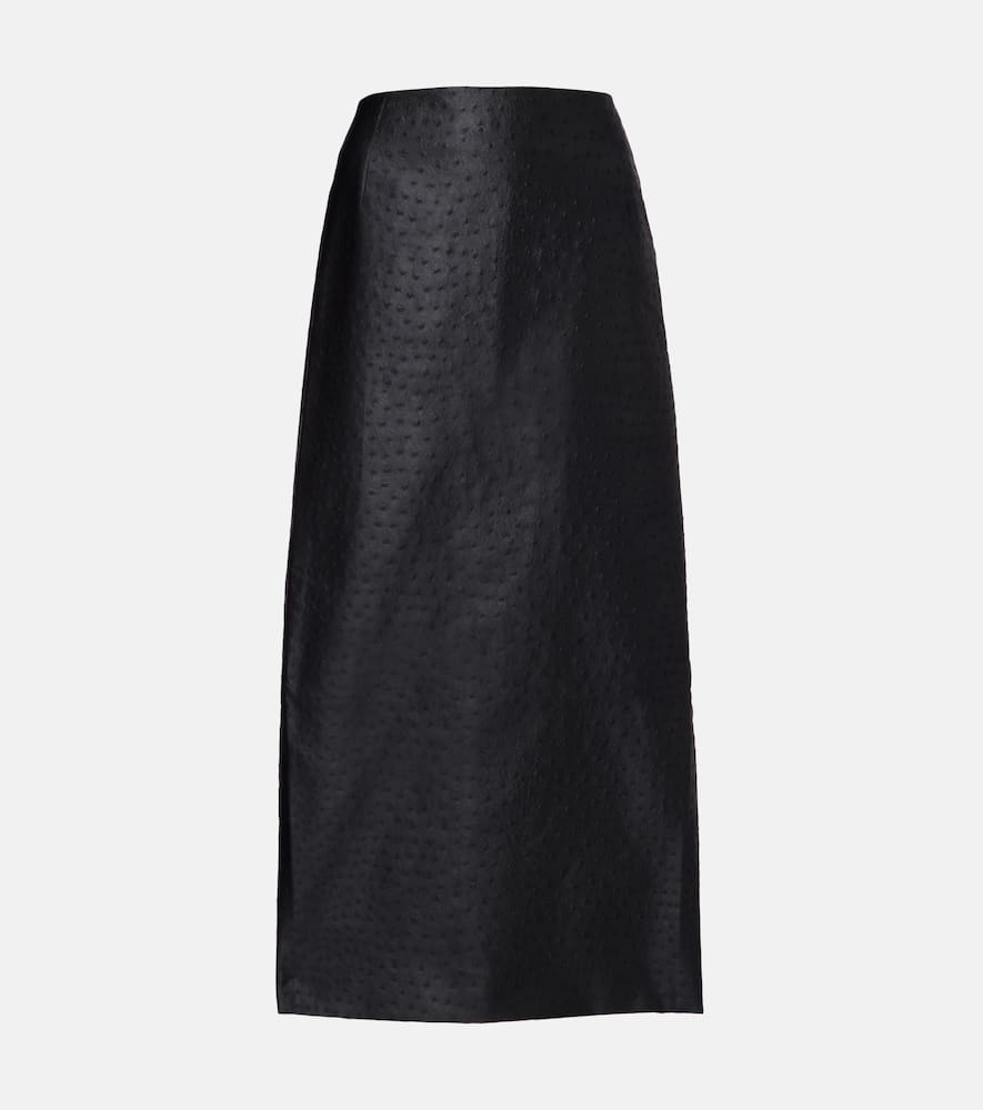 Róhe Embossed high-rise midi skirt