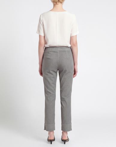 Woman Pants Grey Size 10 Linen, Cotton, Elastane