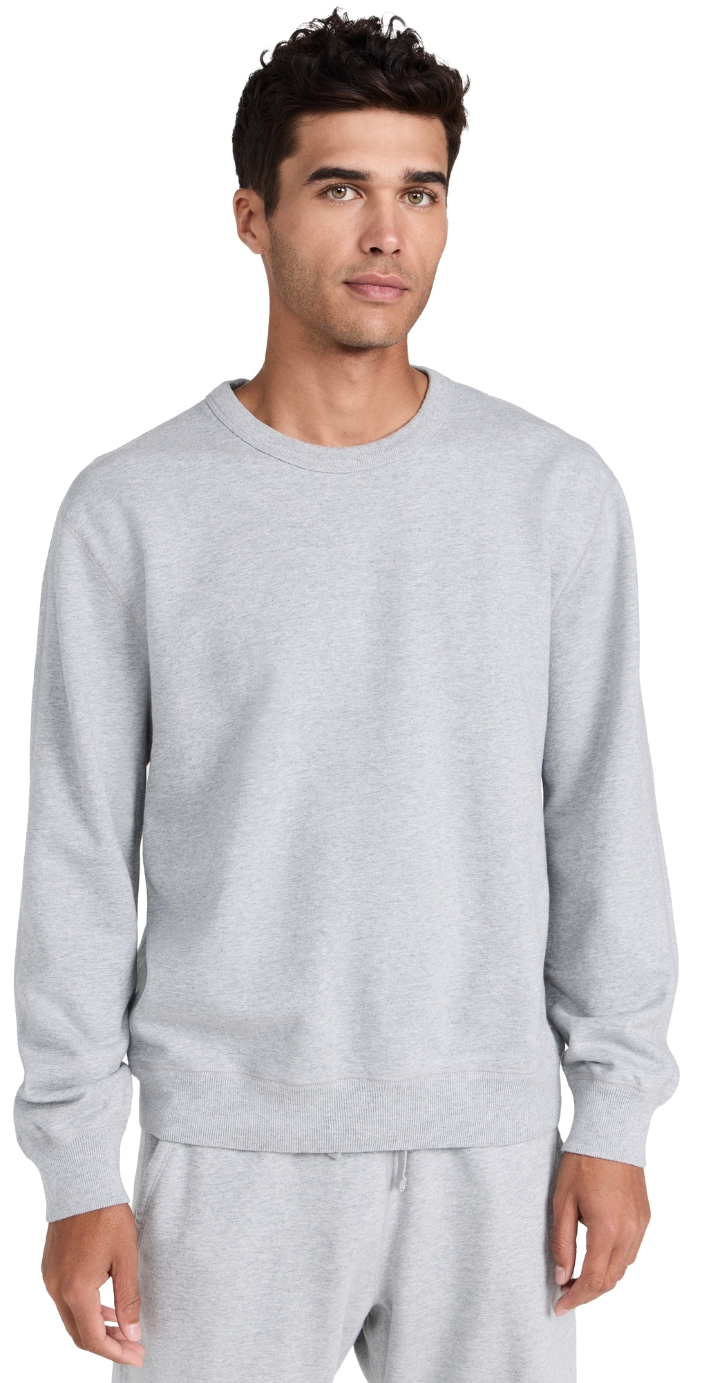 Midweight Terry Classic Crew Neck Sweatshirt Heather Grey
