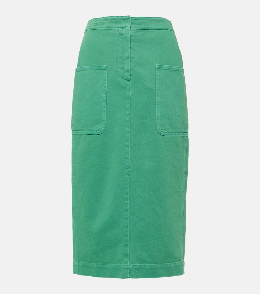 Werther cotton drill midi skirt