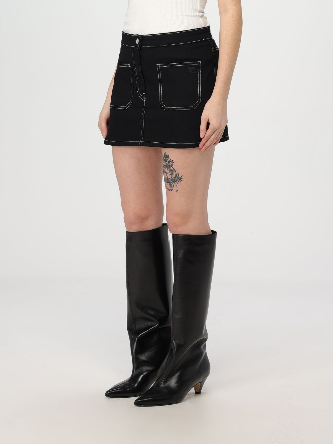 2-Pocket mini skirt - Black