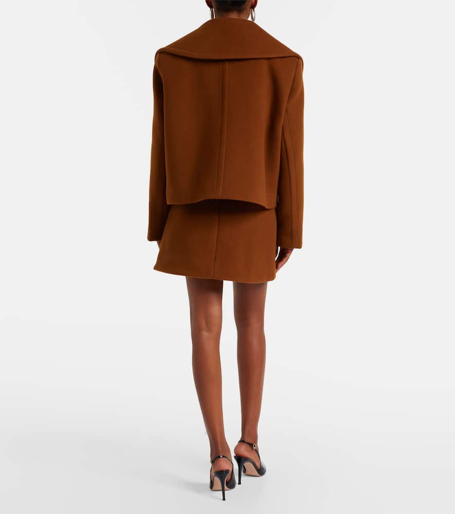 Cropped wool-blend jacket