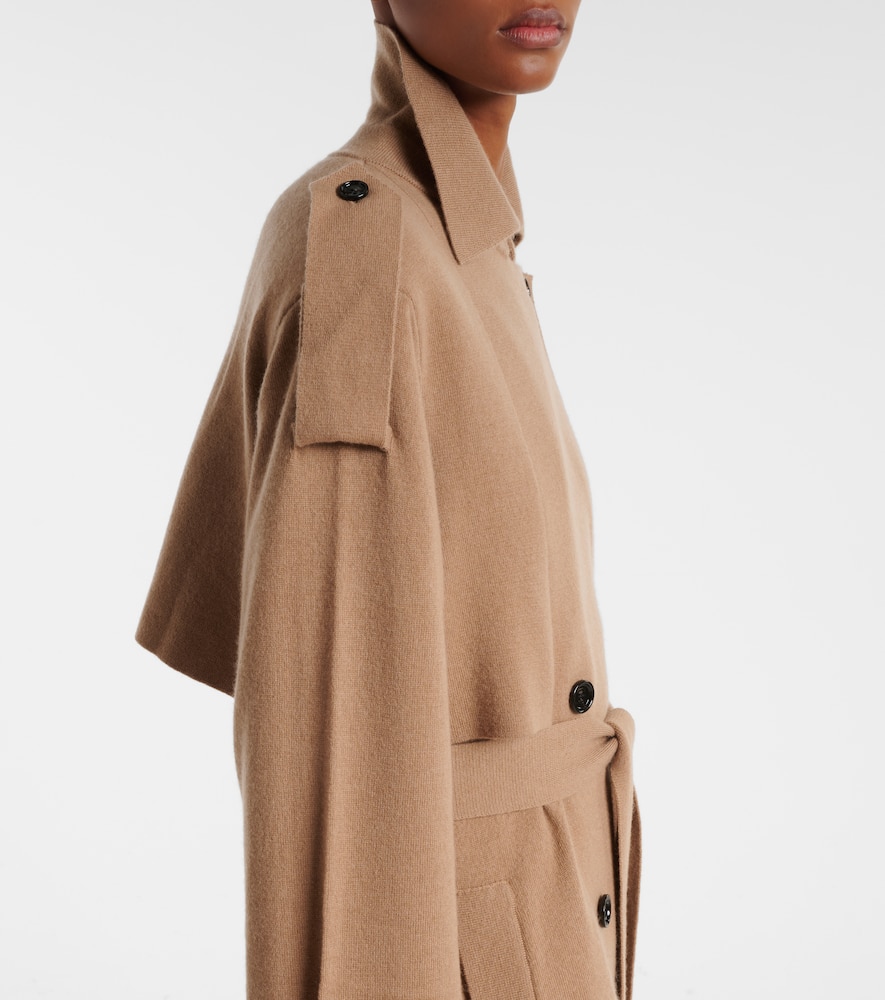 Belted wool and cashmere trench coat