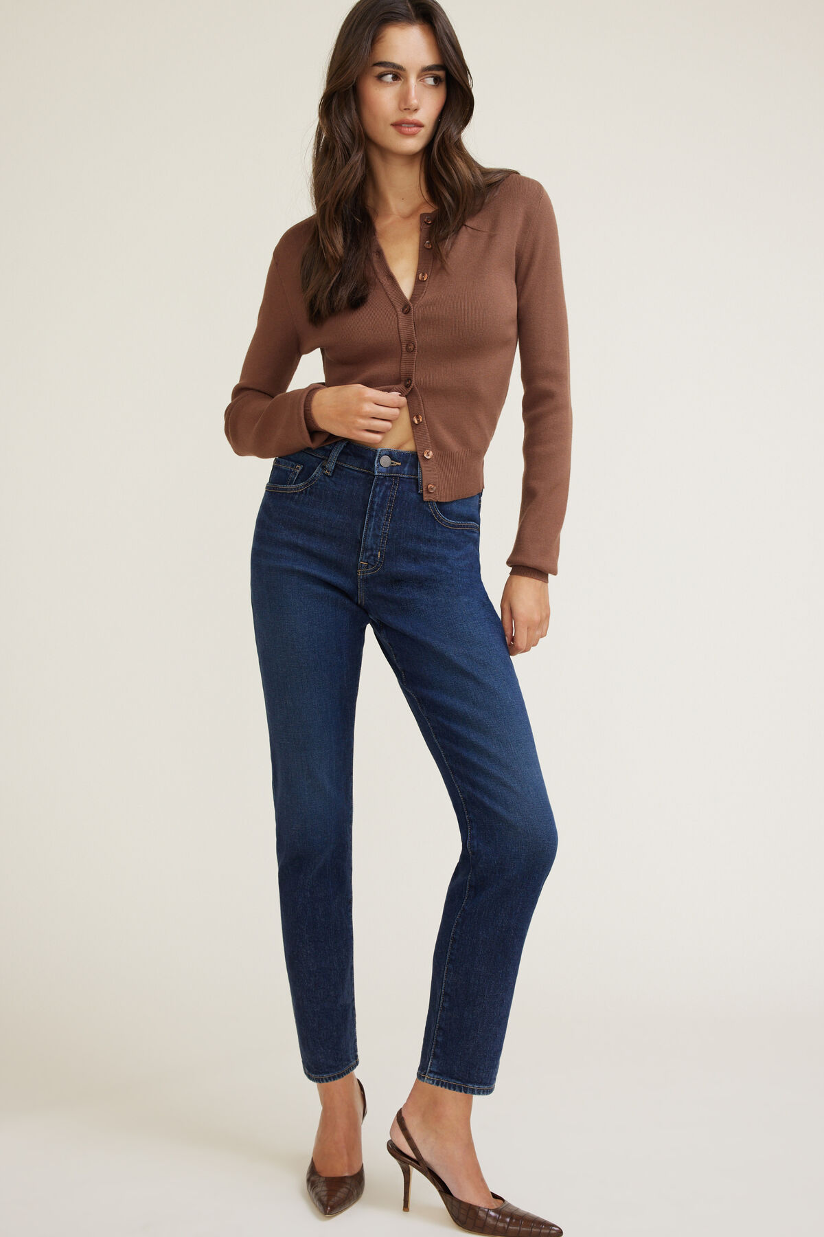 Frenchie Stretch High Rise Slim Leg Jeans