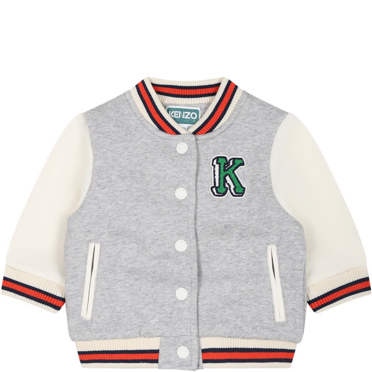 Logo-embroidered bomber jacket - Grey