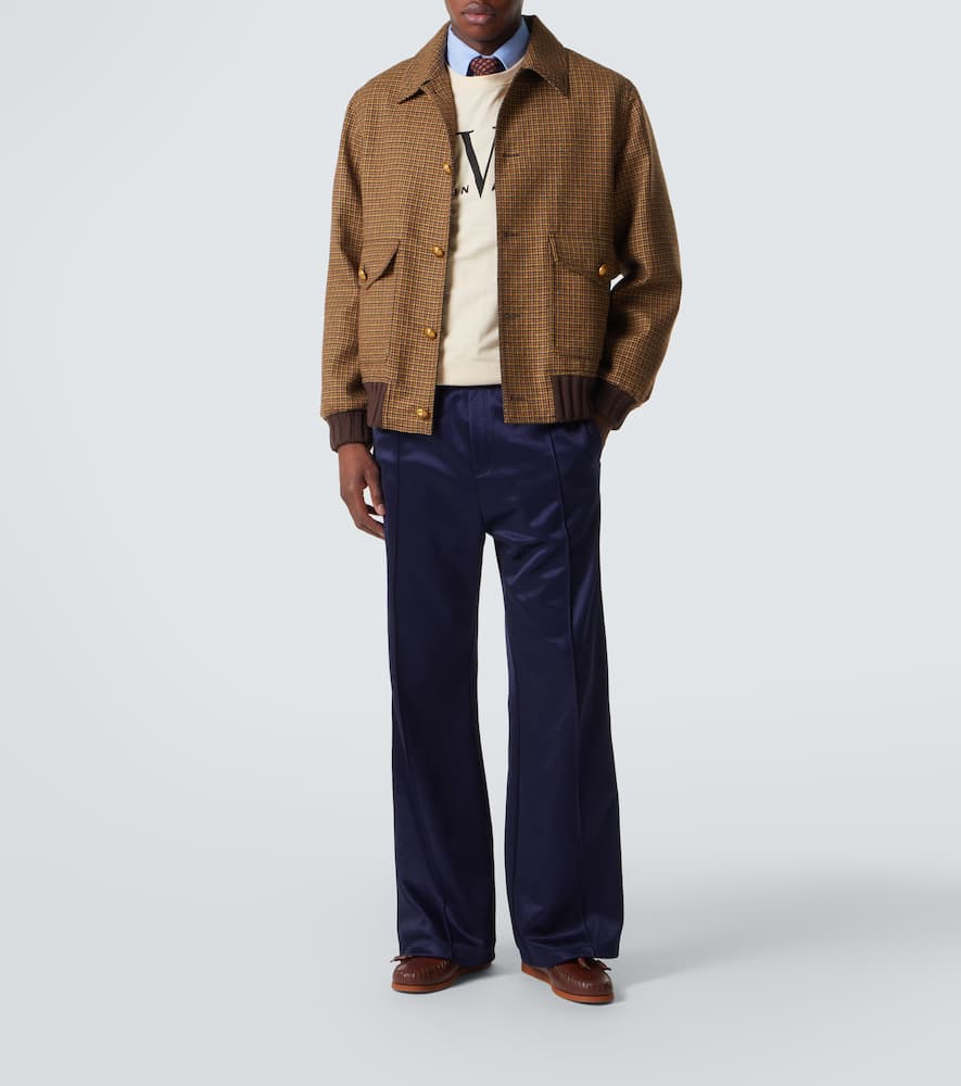 Houndstooth virgin wool bomber jacket