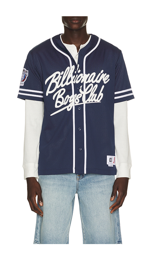 Billionaire Boys Club Big Chew Baseball Shirt in Navy. XL/1X. Also in L