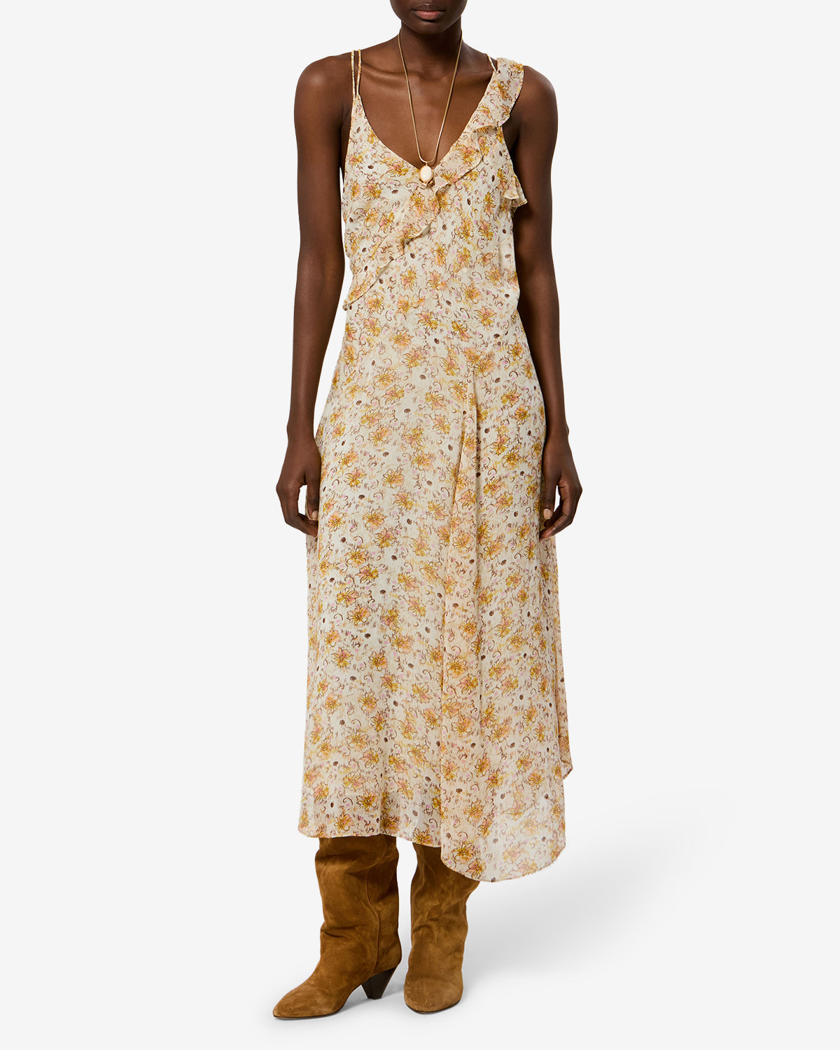 Luxie Dress - Women - Light Yellow-ecru - Size 36 - Marant Étoile