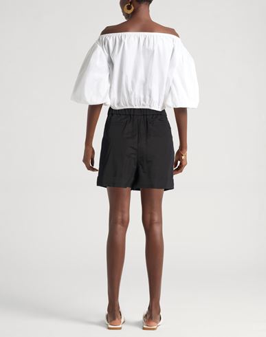 Woman Shorts & Bermuda Shorts Black Size 0 Cotton, Linen