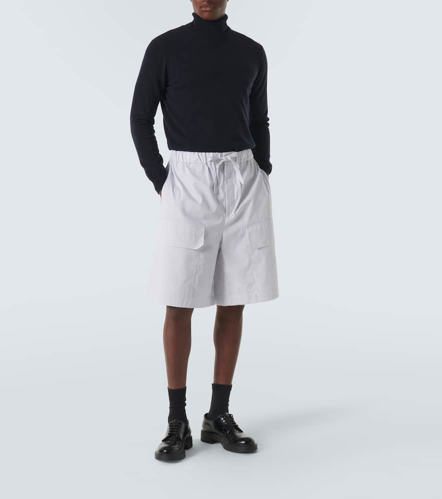 Striped cotton Bermuda shorts