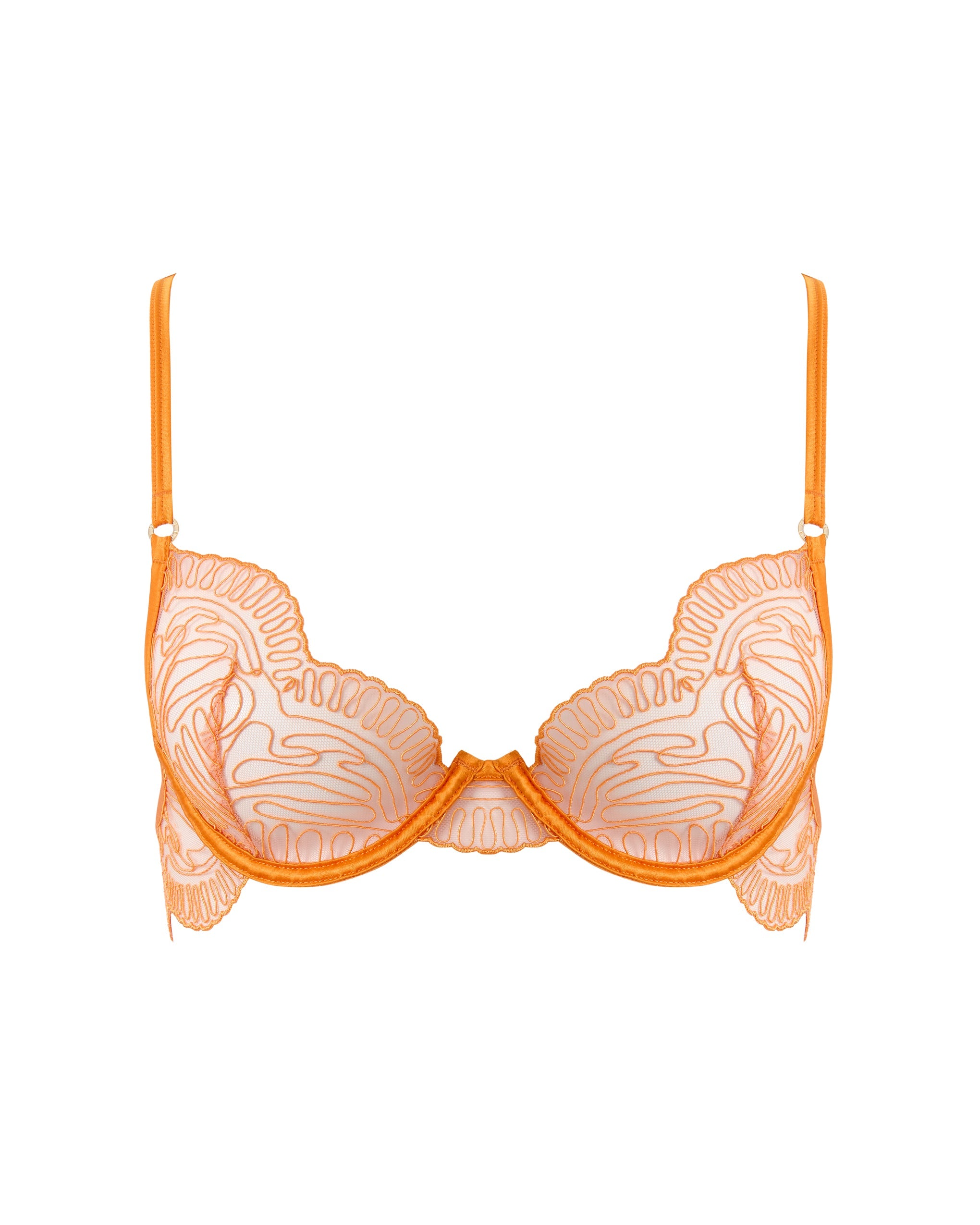 Bluebella Leliana Embroidered Plunge Bra Orange Peel
