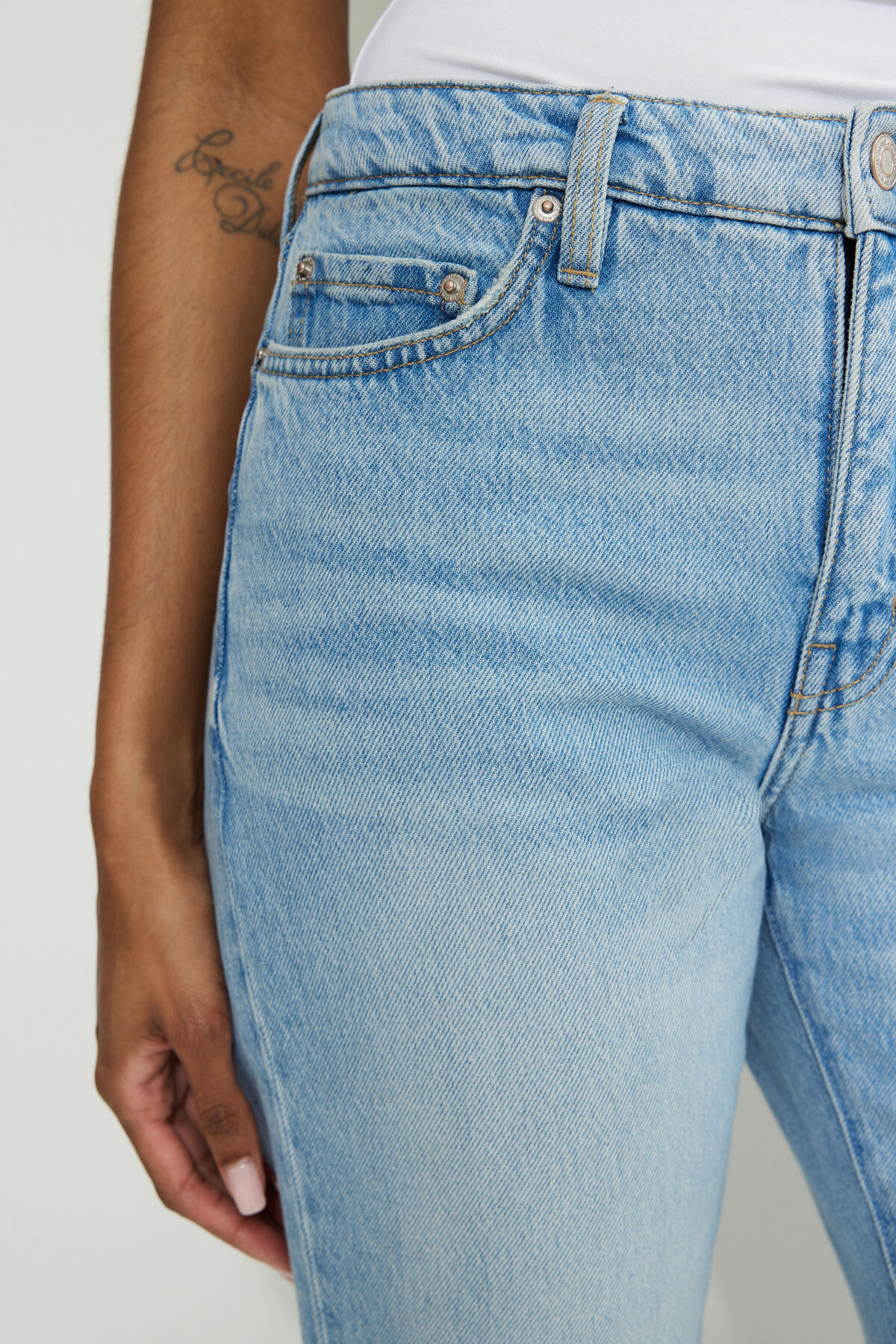 Cara High Rise Straight Leg Jeans