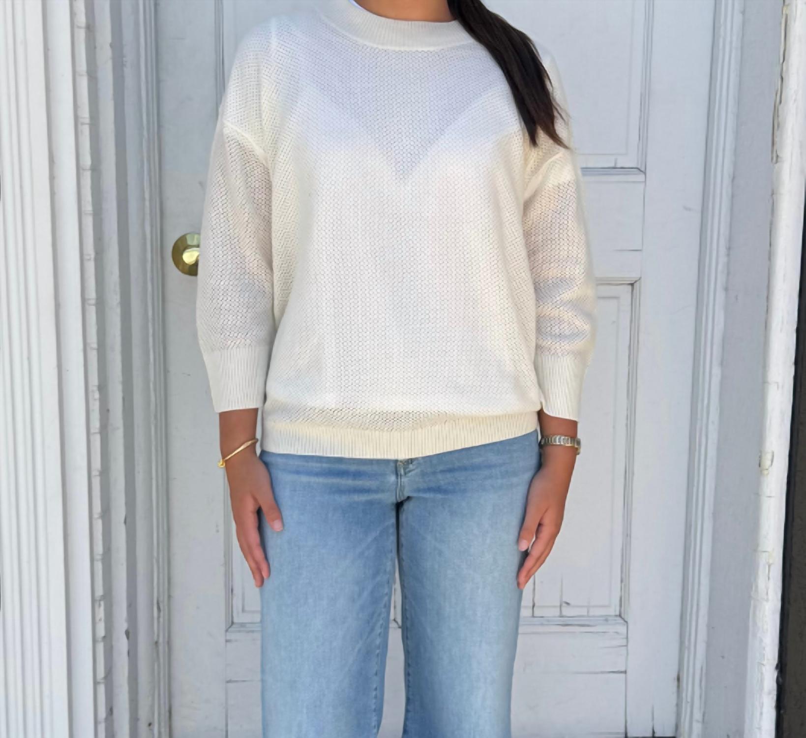 Amanda Open Knit Sweater In Ivory