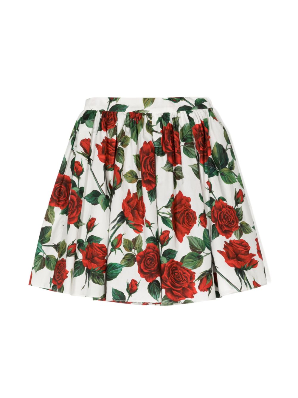 Floral-print pleated skirt - White