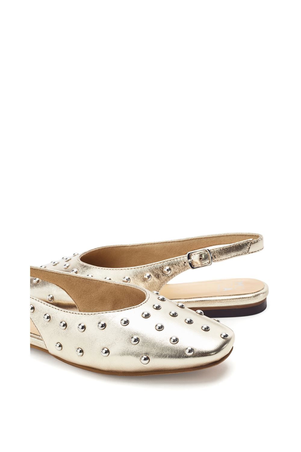 Moda In Pelle Women's 'Fiarra' Leather Court Shoes in Gold