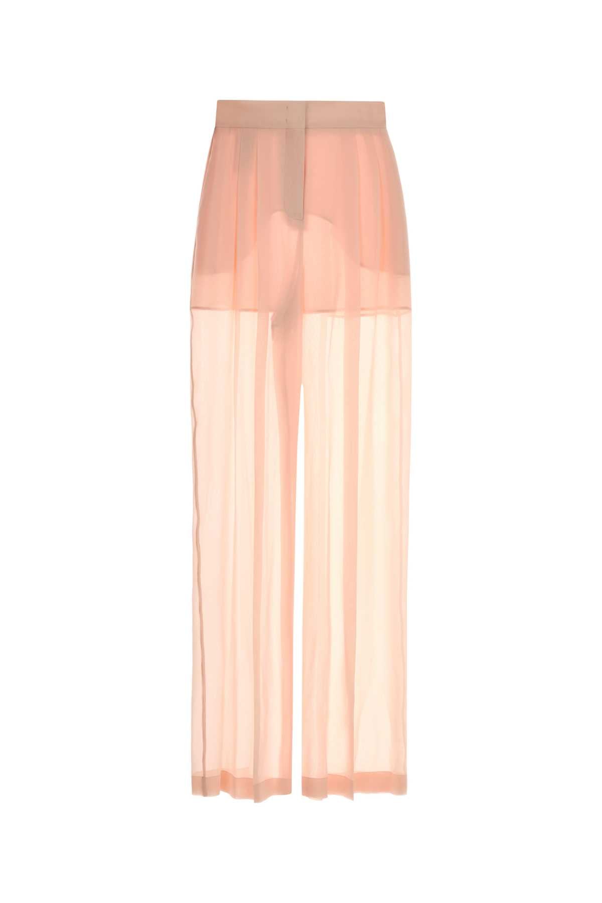 Silk Wide-Leg Trousers — Pink