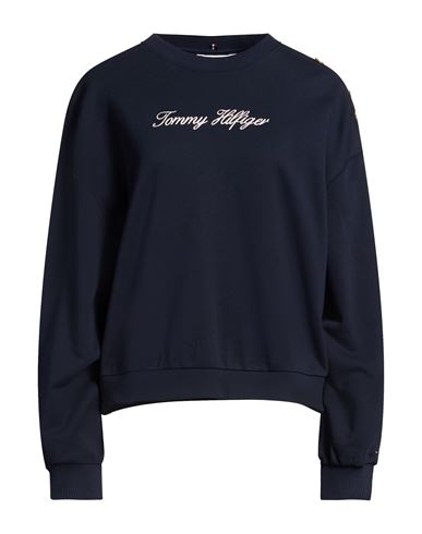 Woman Sweatshirt Navy Size S Cotton