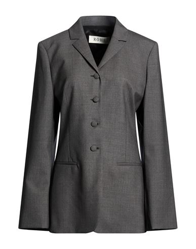 Róhe Woman Blazer Grey Size 10 Virgin Wool, Elastane