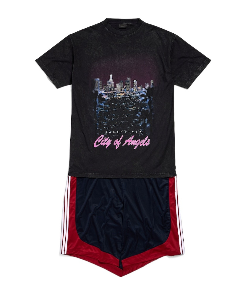 Women's City Of Angels Patched Dress in Black Faded