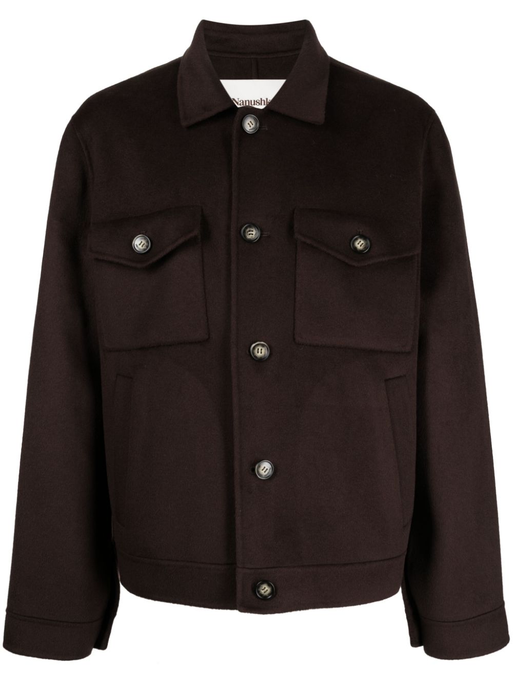 Rhys brushed shirt jacket - Brown