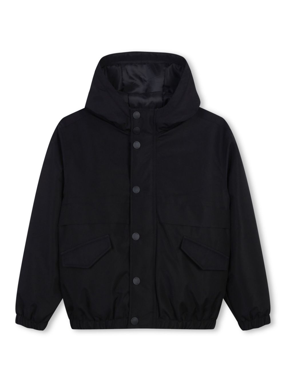Logo-print hooded jacket - Black