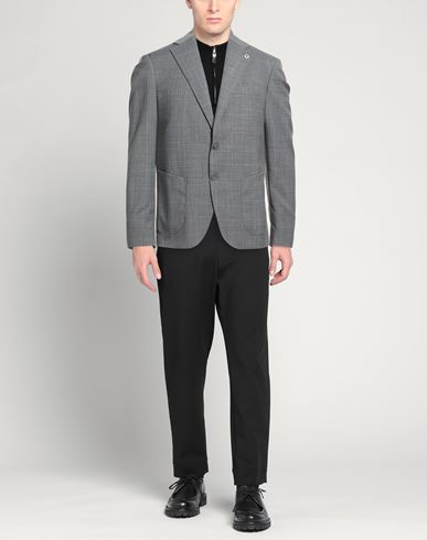 Man Blazer Grey Size 38 Polyester, Wool, Elastane