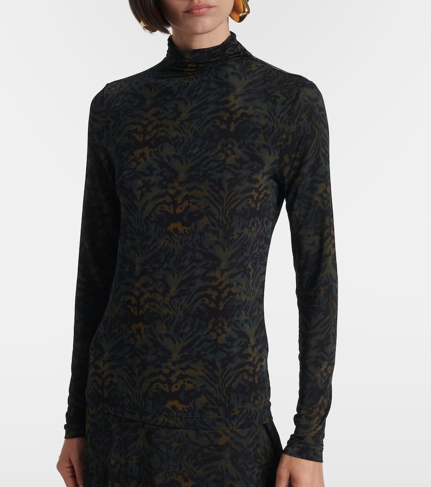 Aurelia printed jersey turtleneck top