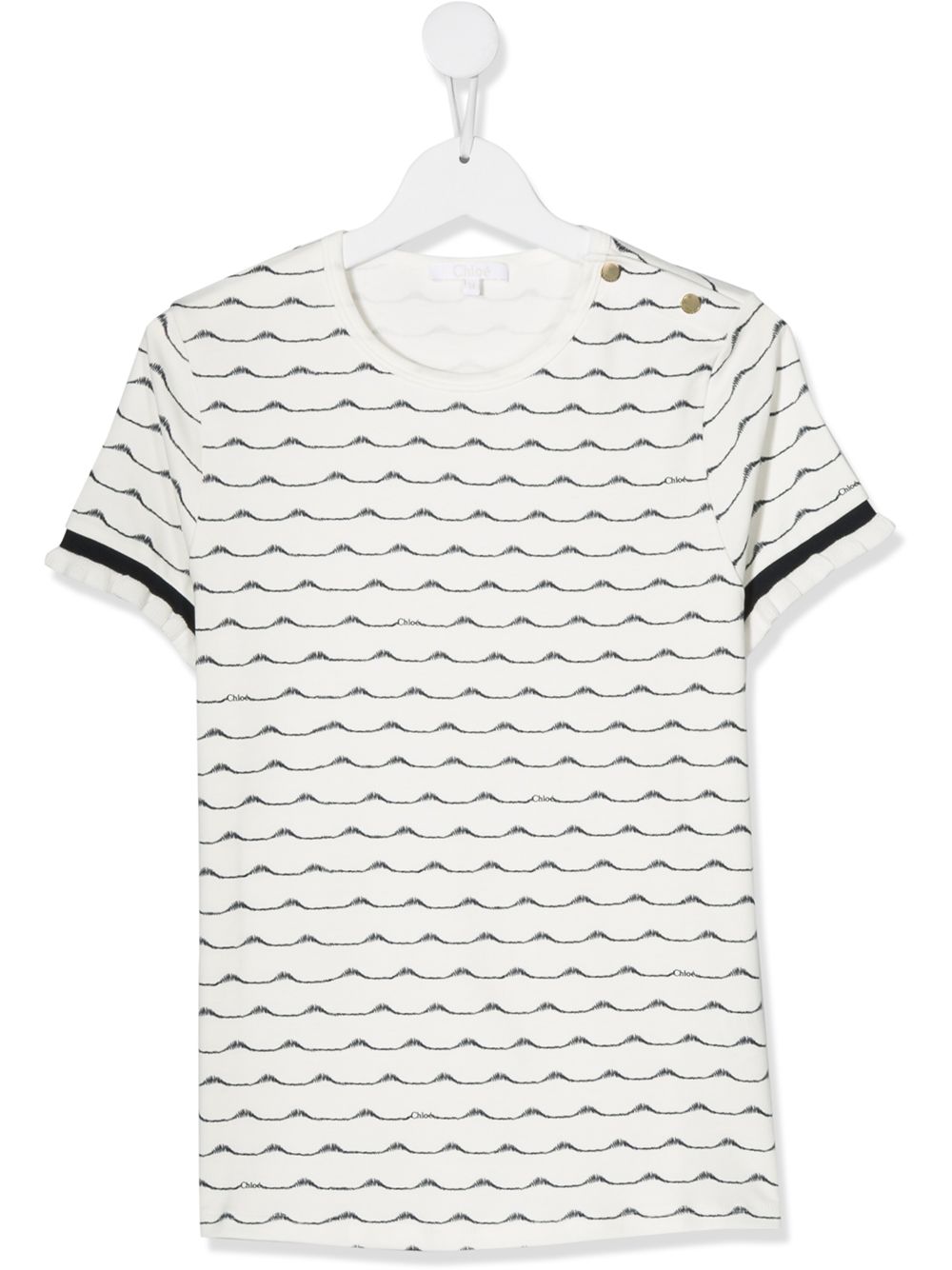 TEEN stitch print T-shirt - White