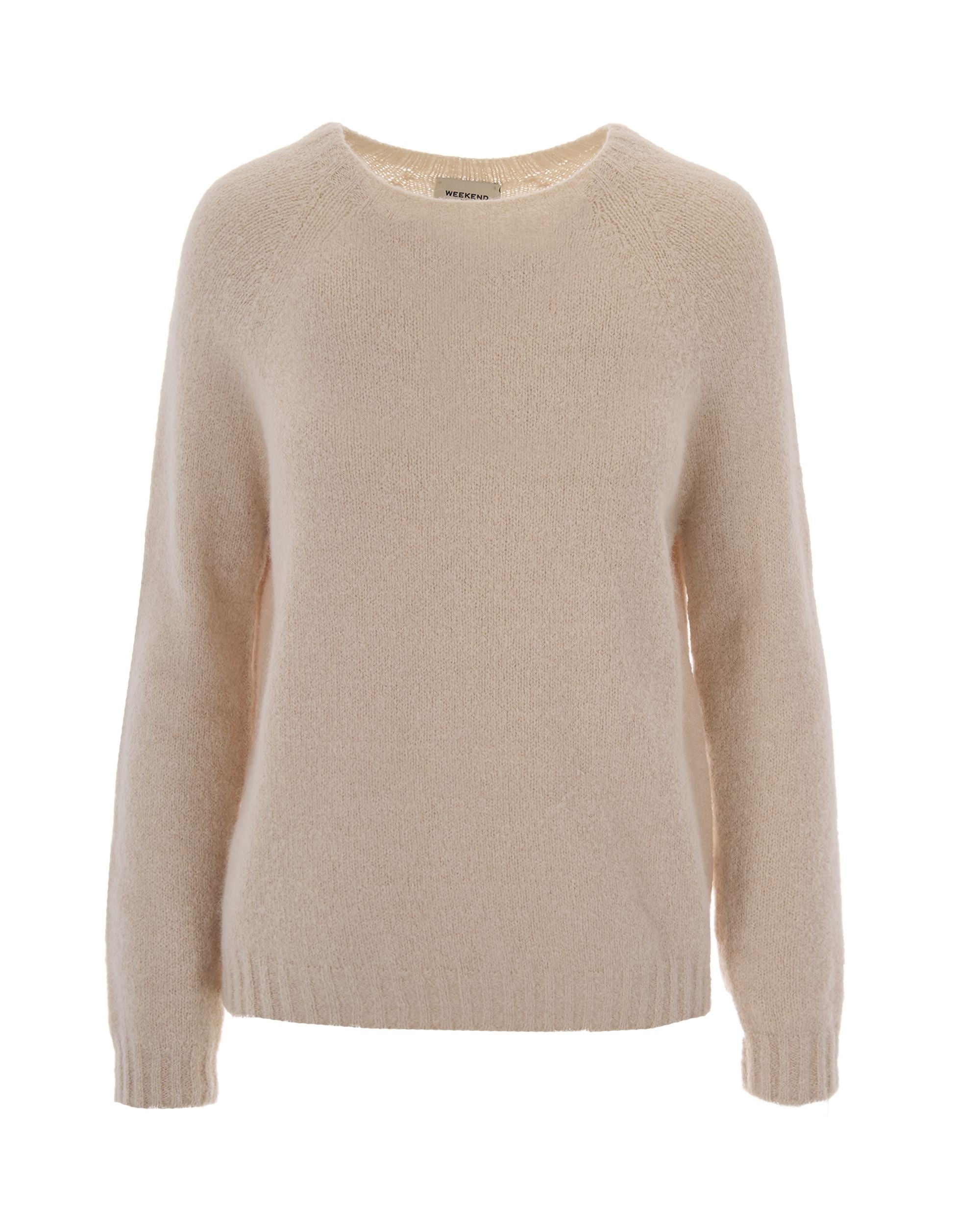 Alpaca-Blend Knit Sweater — Beige