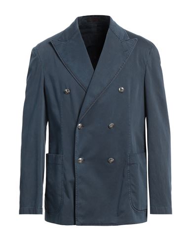 Man Blazer Slate blue Size 40 Cotton, Silk, Elastane