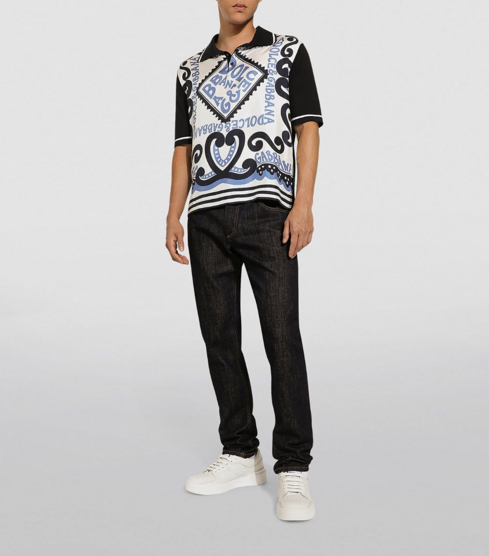 Logo Patch Straight Jeans