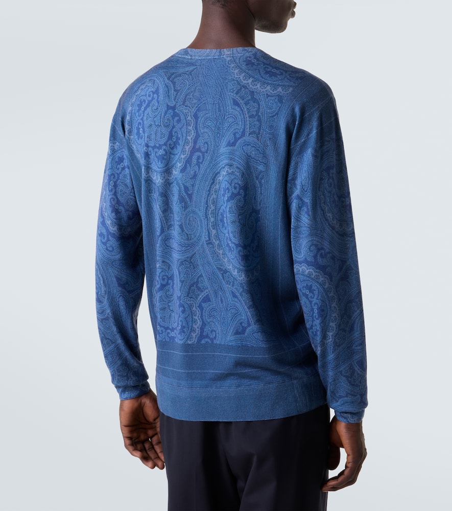 Paisley silk and cashmere sweater