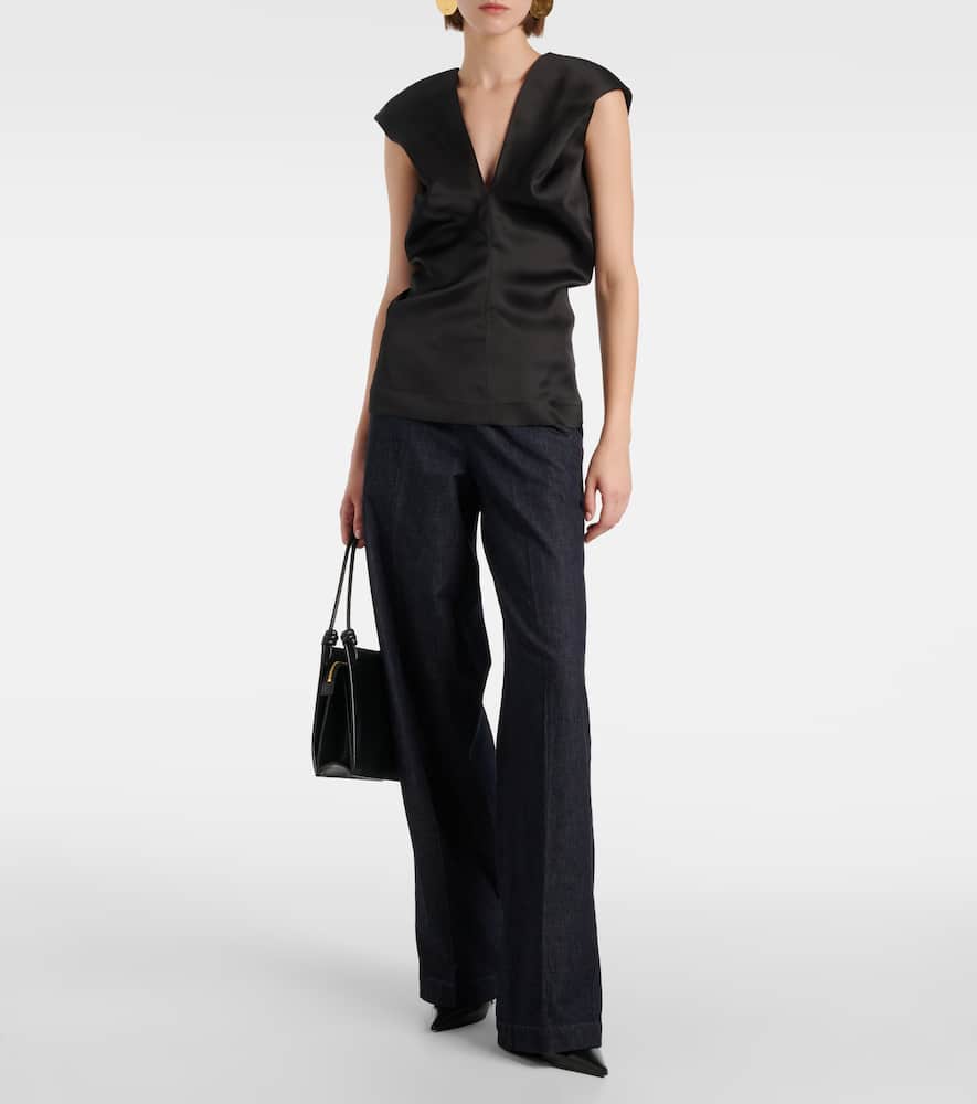 Vince Low-rise cotton twill wide-leg pants