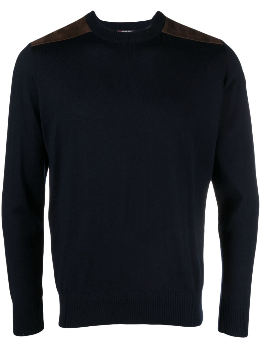 Crew-neck virgin wool jumper - Blue