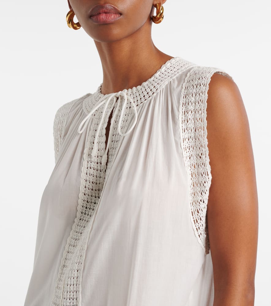 Thalia crochet-trimmed cotton beach dress