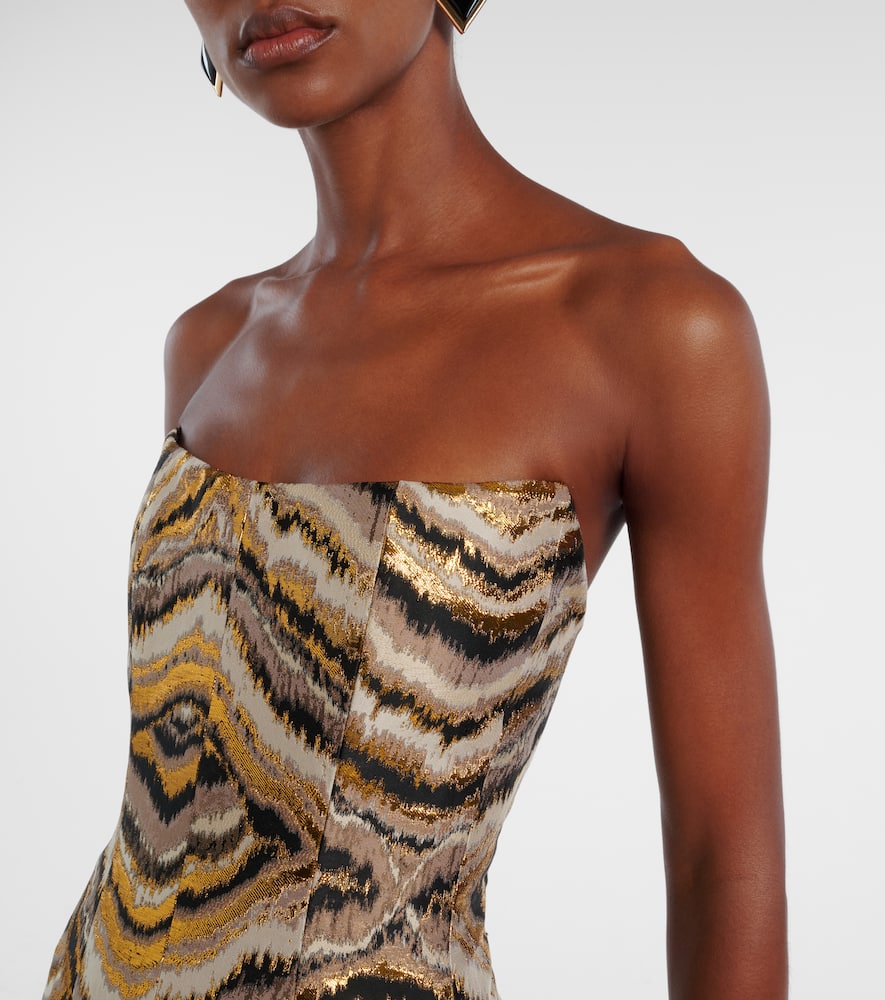 Odessa paneled jacquard gown