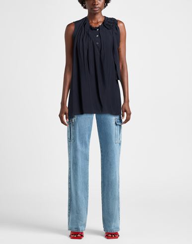 Woman Top Midnight blue Size 2 Rayon, Silk