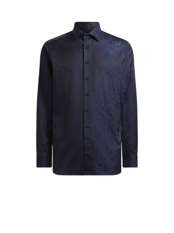 Cotton Jacquard Shirt With Animal Motif