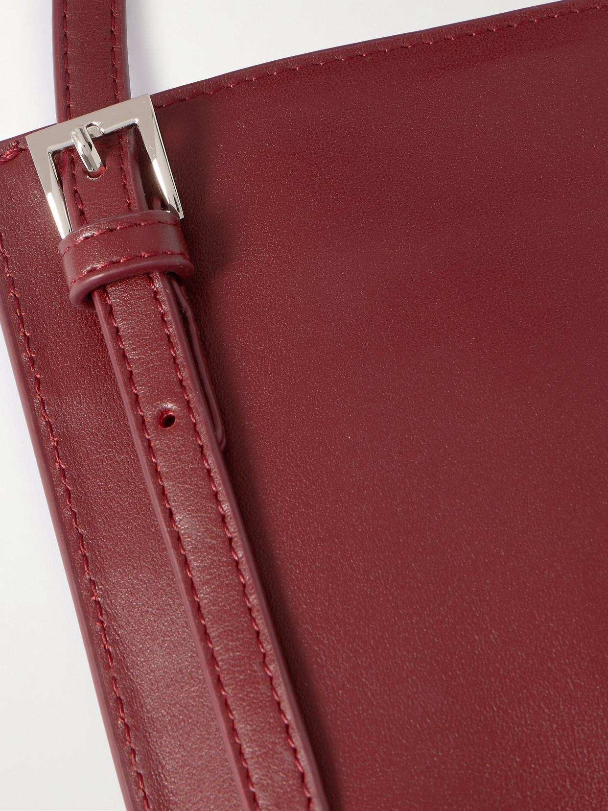 90s Leather Shoulder Bag - Burgundy