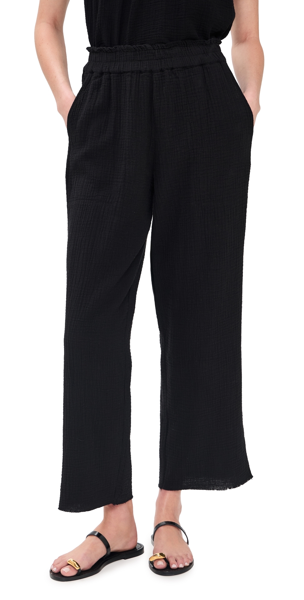 Leon Crop Pants Black Gauze
