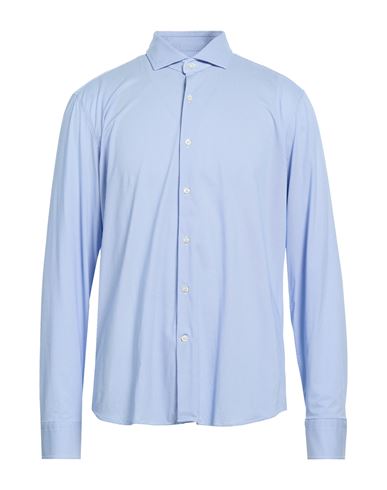 Next Man Shirt Light blue Size 15 Polyamide, Elastane