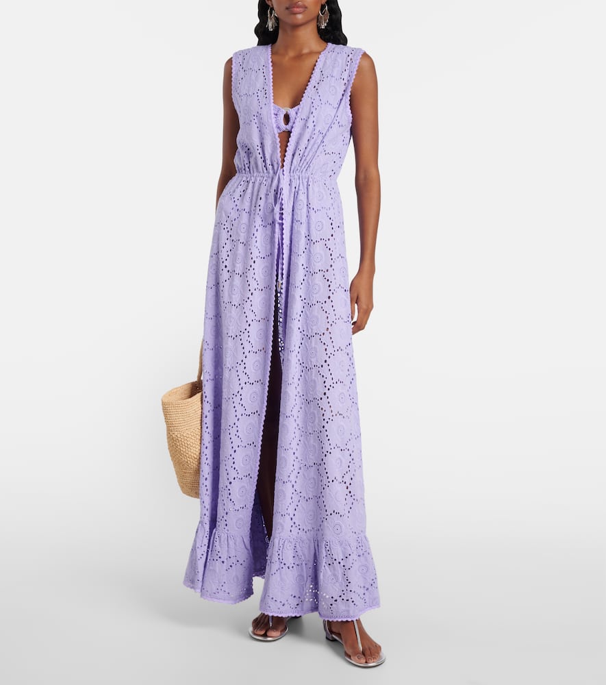 Tessa cotton lace beach cover-up