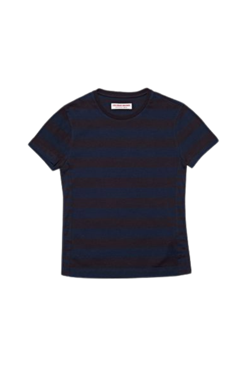 Striped Cotton T-shirt — Navy