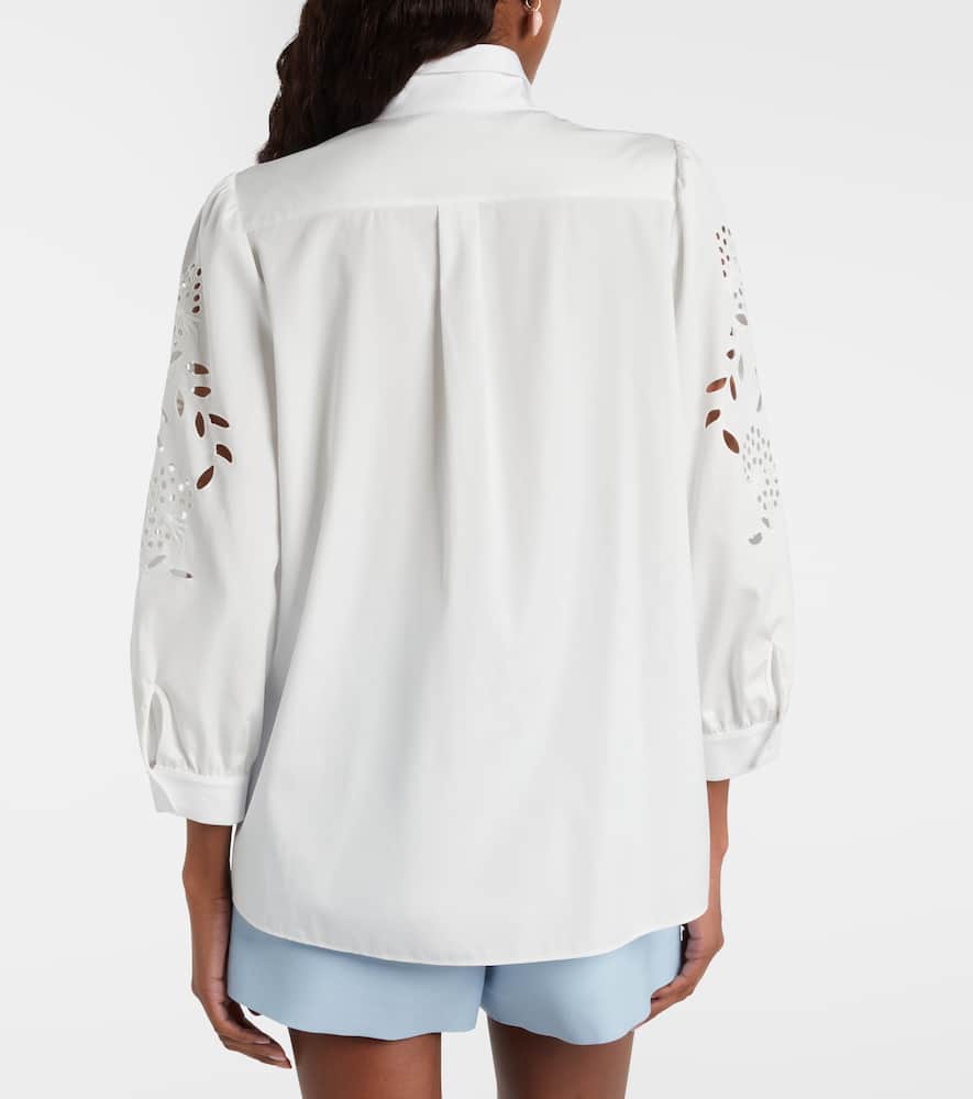 Broderie anglaise cotton poplin blouse